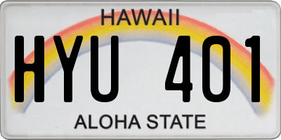 HI license plate HYU401