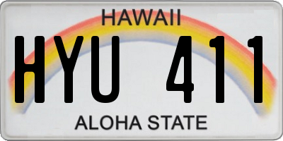 HI license plate HYU411