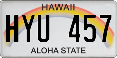HI license plate HYU457