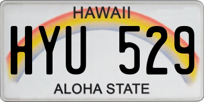 HI license plate HYU529