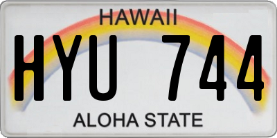 HI license plate HYU744
