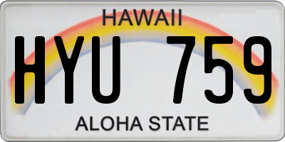 HI license plate HYU759