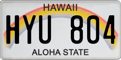 HI license plate HYU804