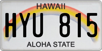HI license plate HYU815
