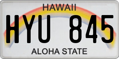 HI license plate HYU845
