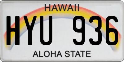 HI license plate HYU936