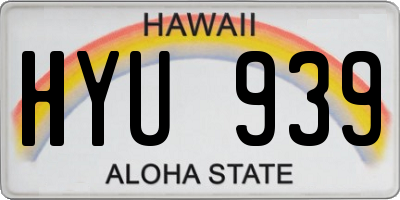 HI license plate HYU939