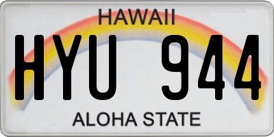 HI license plate HYU944