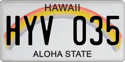 HI license plate HYV035