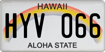HI license plate HYV066