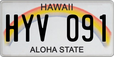 HI license plate HYV091