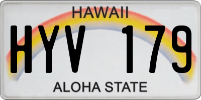 HI license plate HYV179