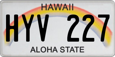 HI license plate HYV227