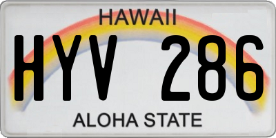 HI license plate HYV286