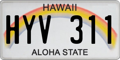 HI license plate HYV311