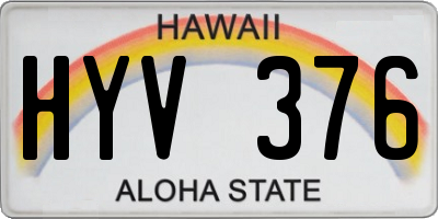 HI license plate HYV376