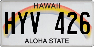 HI license plate HYV426