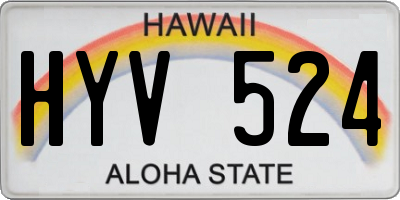 HI license plate HYV524