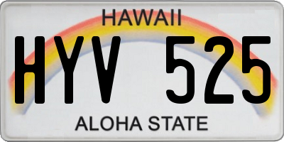 HI license plate HYV525
