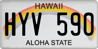 HI license plate HYV590