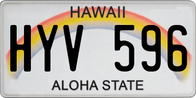 HI license plate HYV596