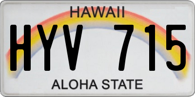 HI license plate HYV715