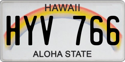 HI license plate HYV766
