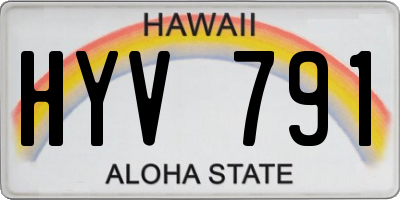 HI license plate HYV791