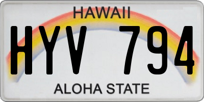HI license plate HYV794