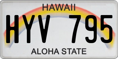 HI license plate HYV795