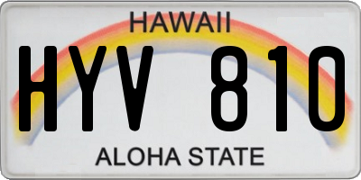 HI license plate HYV810