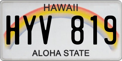 HI license plate HYV819