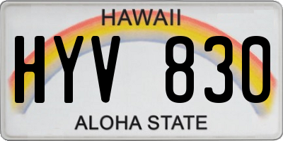 HI license plate HYV830