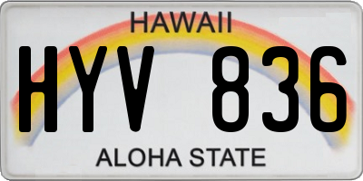 HI license plate HYV836