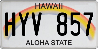 HI license plate HYV857