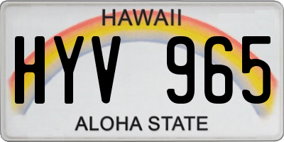 HI license plate HYV965
