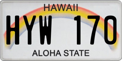 HI license plate HYW170