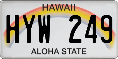 HI license plate HYW249