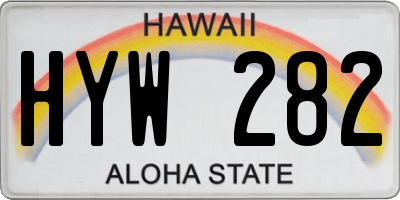 HI license plate HYW282