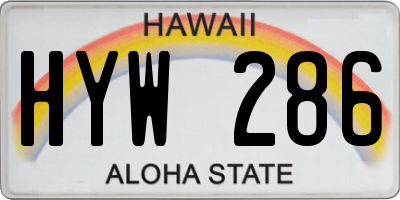 HI license plate HYW286