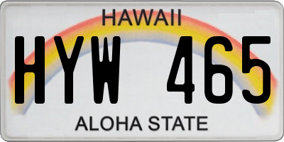 HI license plate HYW465