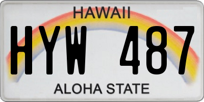 HI license plate HYW487