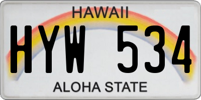 HI license plate HYW534