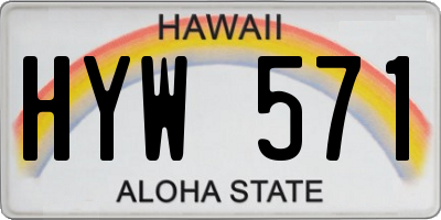 HI license plate HYW571