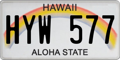 HI license plate HYW577