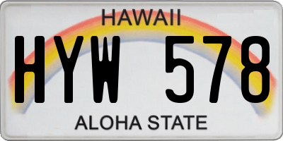 HI license plate HYW578