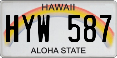 HI license plate HYW587