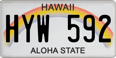 HI license plate HYW592