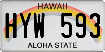 HI license plate HYW593