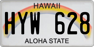 HI license plate HYW628